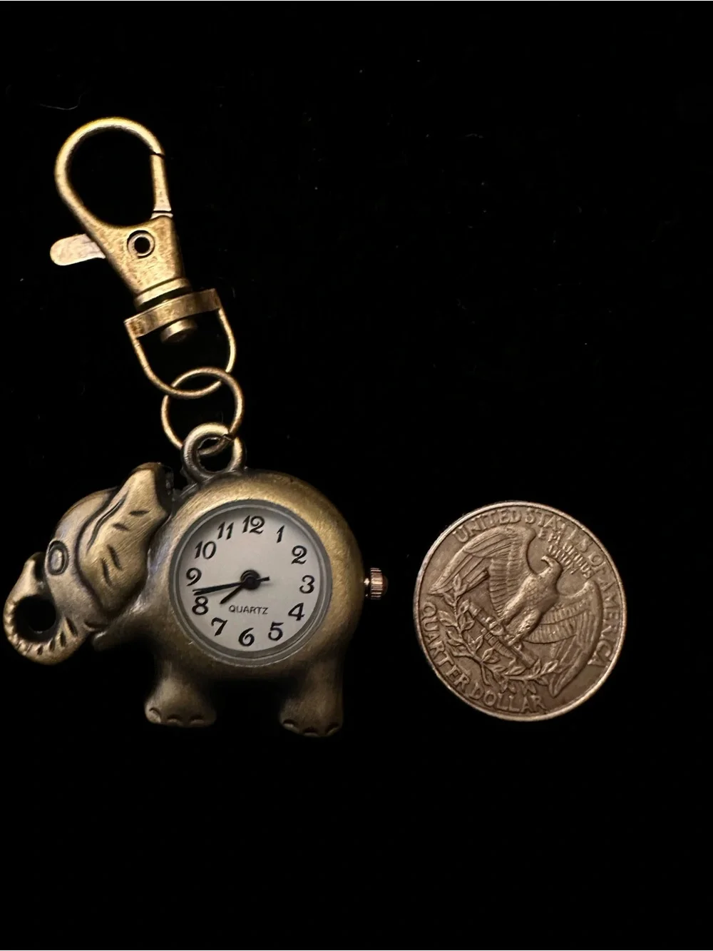 Vintage-style bronze elephant watch analog movement./ AS IS UNTESTED